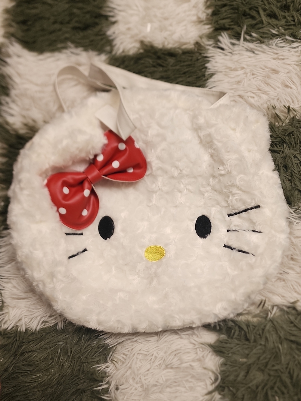 New Fur Hello Kitty Convertible Backpack Purse